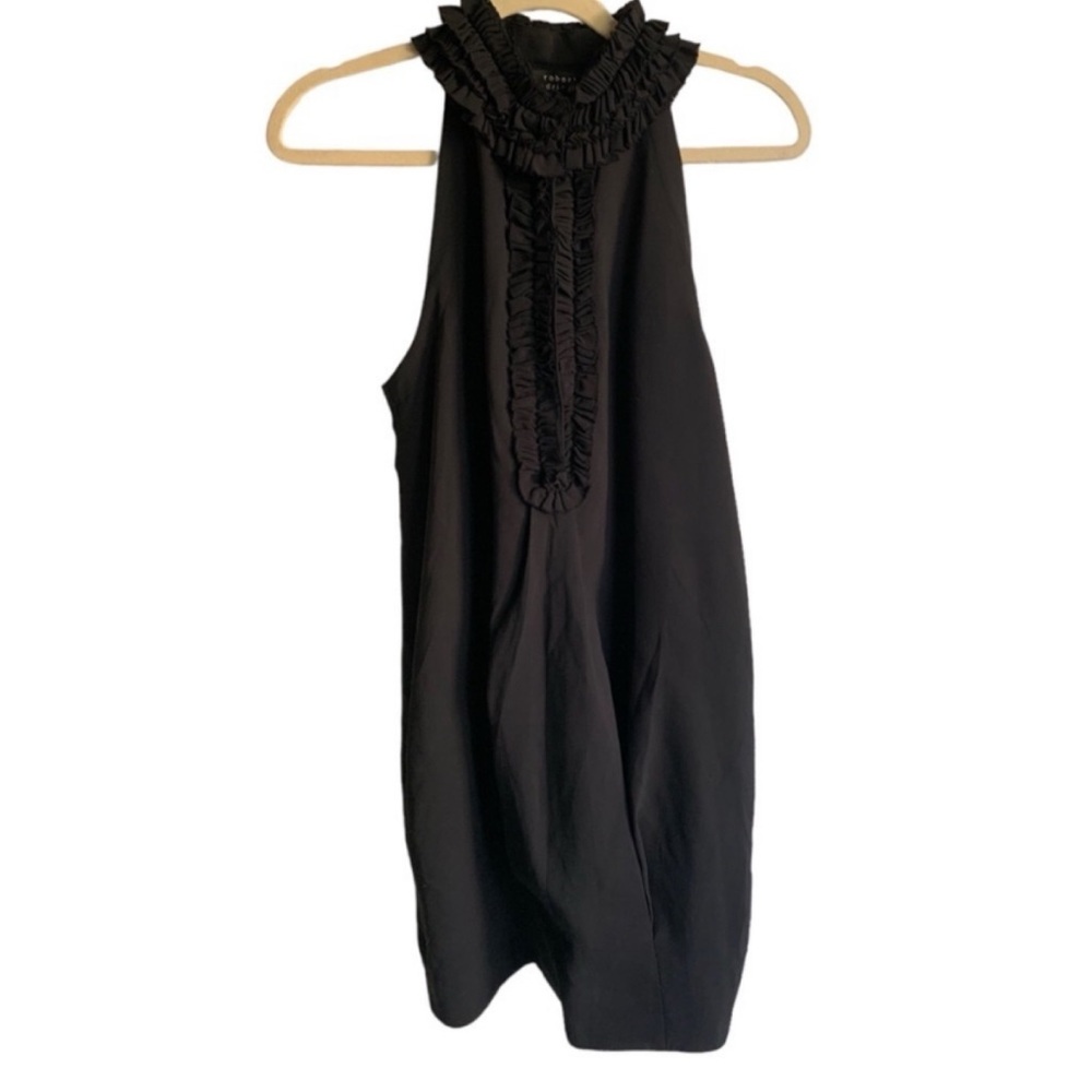 Robert Rodriguez Size 4 Black Sleeveless Halter Style Textured Mini Dress